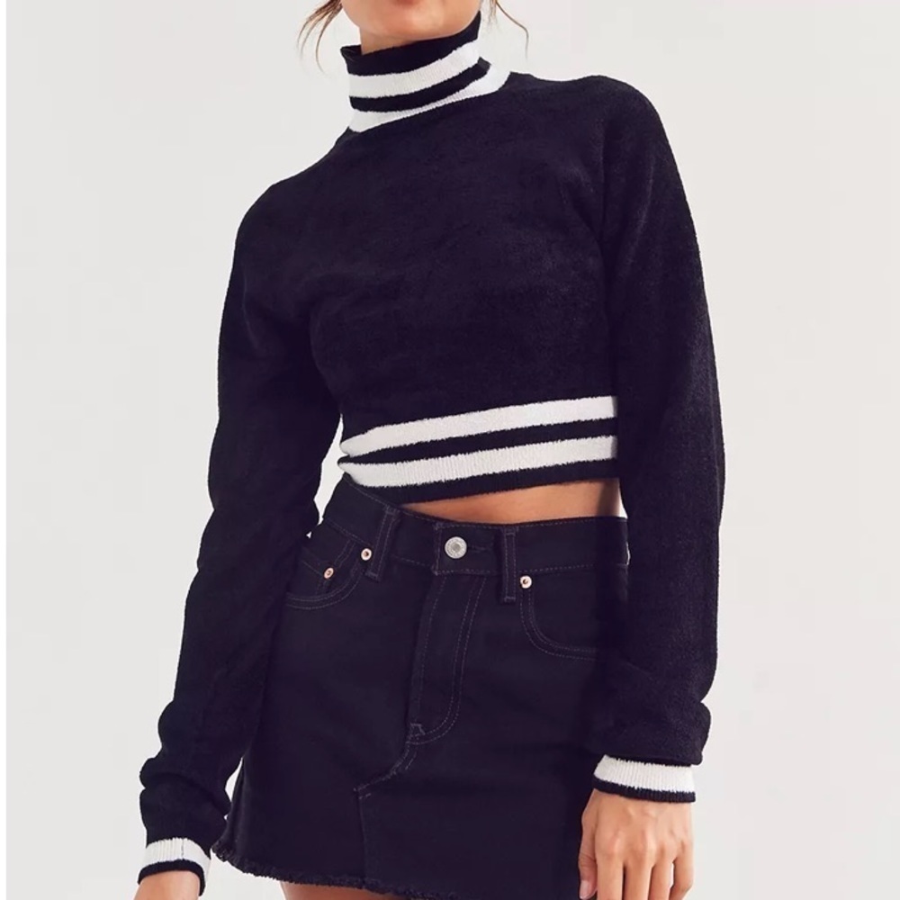 Urban Outfitters BDG Venus Black Mock Neck Chenille Jumper size small